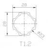 28mm Alum Pipe Slotted 4M 1.2 Gage - Image 2