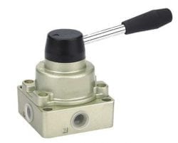 Pneumatic Rotary Lever Hand Valve Air Flow Control 3 Position 4 Way 12mm 