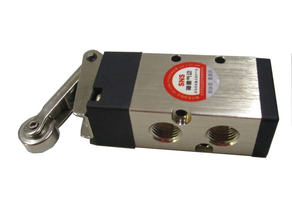 4Way Air Directional Control Valve with Roller Lever, 5 Ports, 1/8 NPT