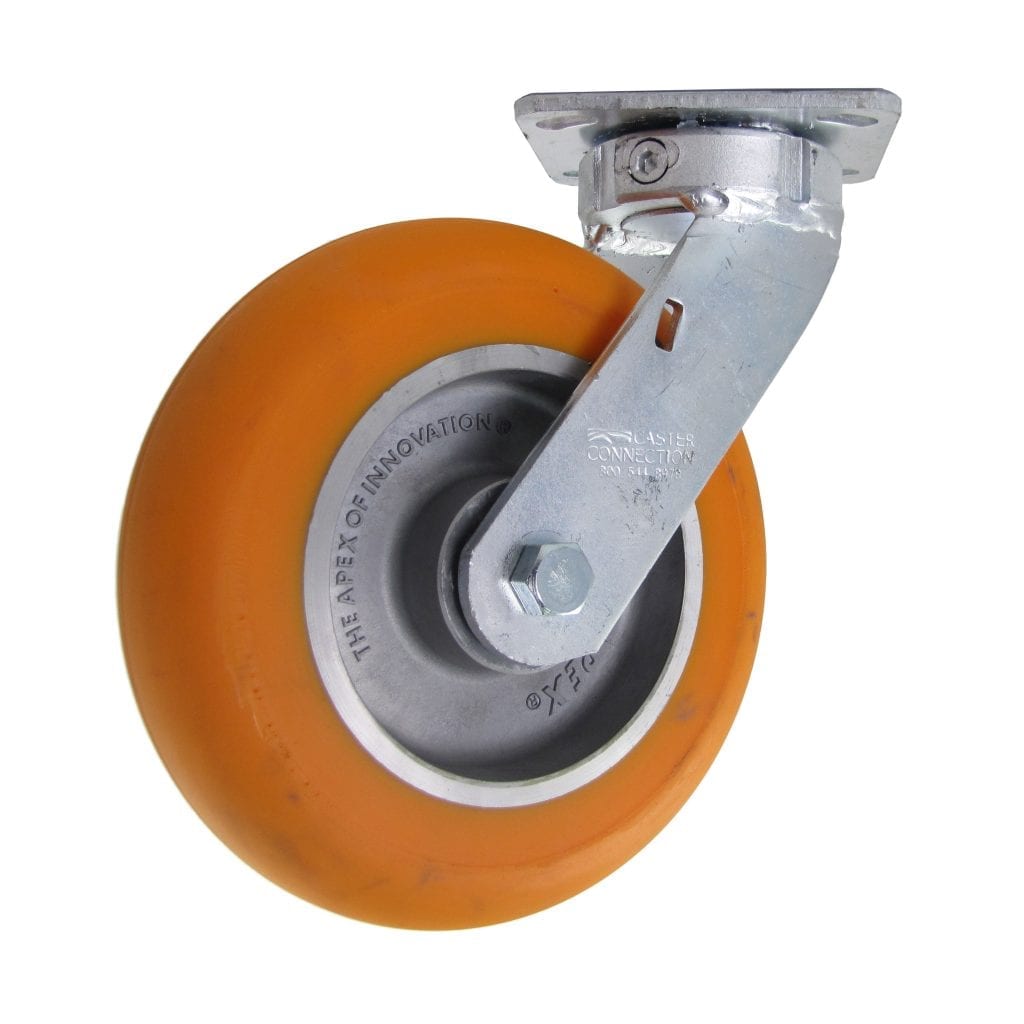 8" Plate Caster Swivel Orange Wheel 1200Lbs C Tek Lean Solutions, Inc.
