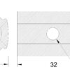 Alum Connector Slotted Radius to Square Profile - Image 3