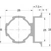 28mm Alum Pipe Slotted Fully Flanged  4M - Image 2